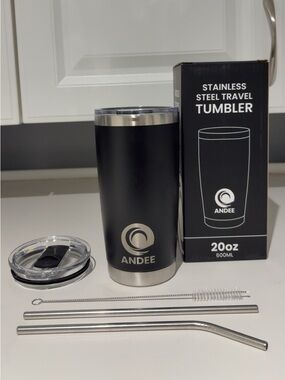 Stainless Steel Travel Tumbler - Black (600ML)